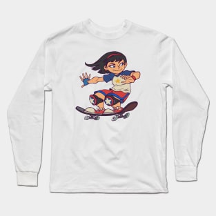 Skater Girl USA Long Sleeve T-Shirt